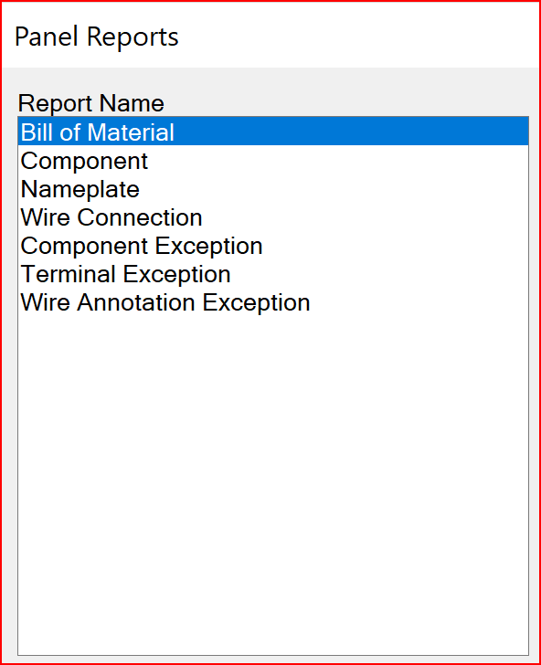 autocad panel report